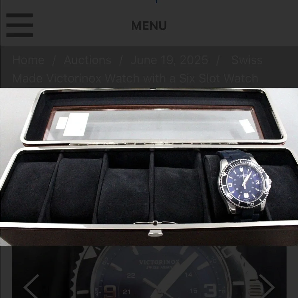 Swiss Made Victorinox Watch with a Six Slot Watch Storage Box